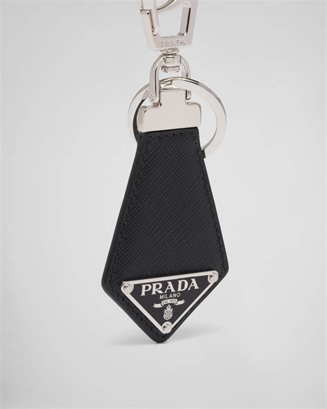 шлепки prada|Prada leather keychain.